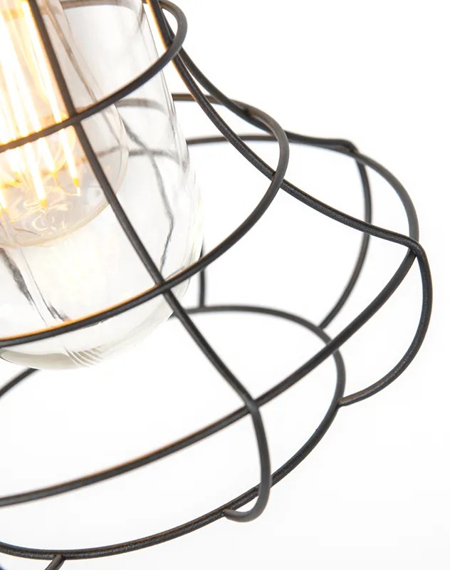 Candeeiro de suspensão rústico para exterior preto - Moreno