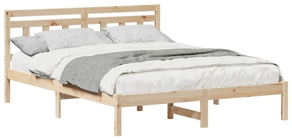 Estrutura da Cama com cabeceira Castanho 160 cm x 200 cm