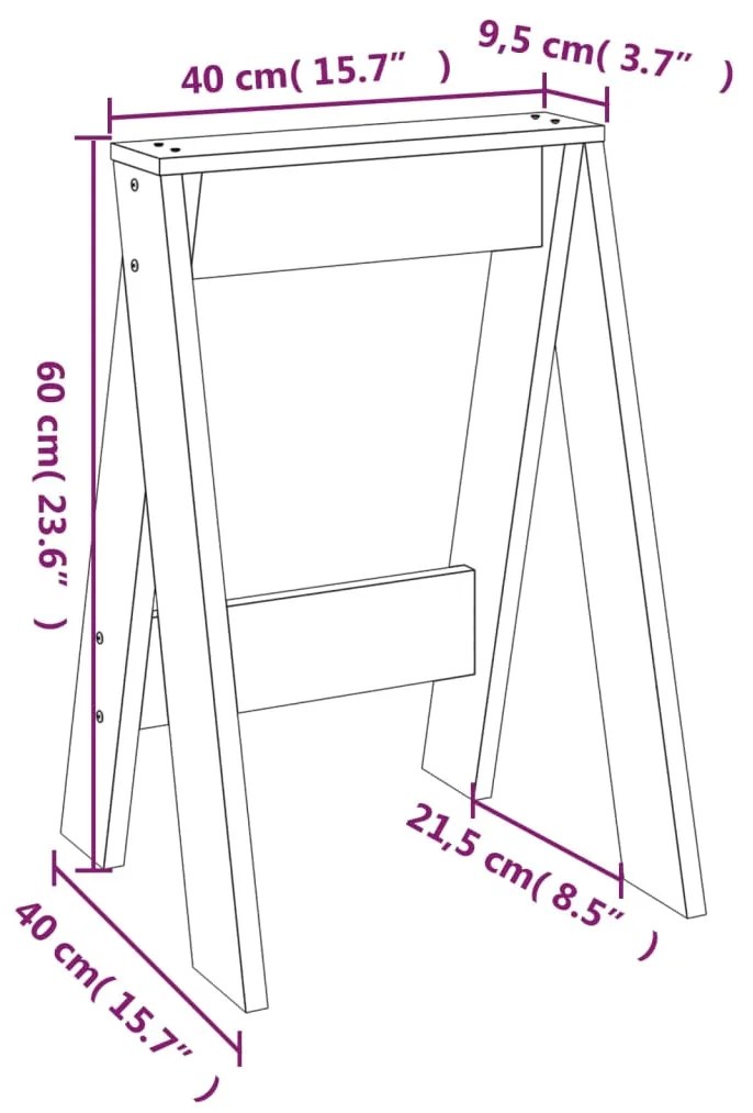 Bancos 2 pcs 40x40x60 cm pinho maciço branco