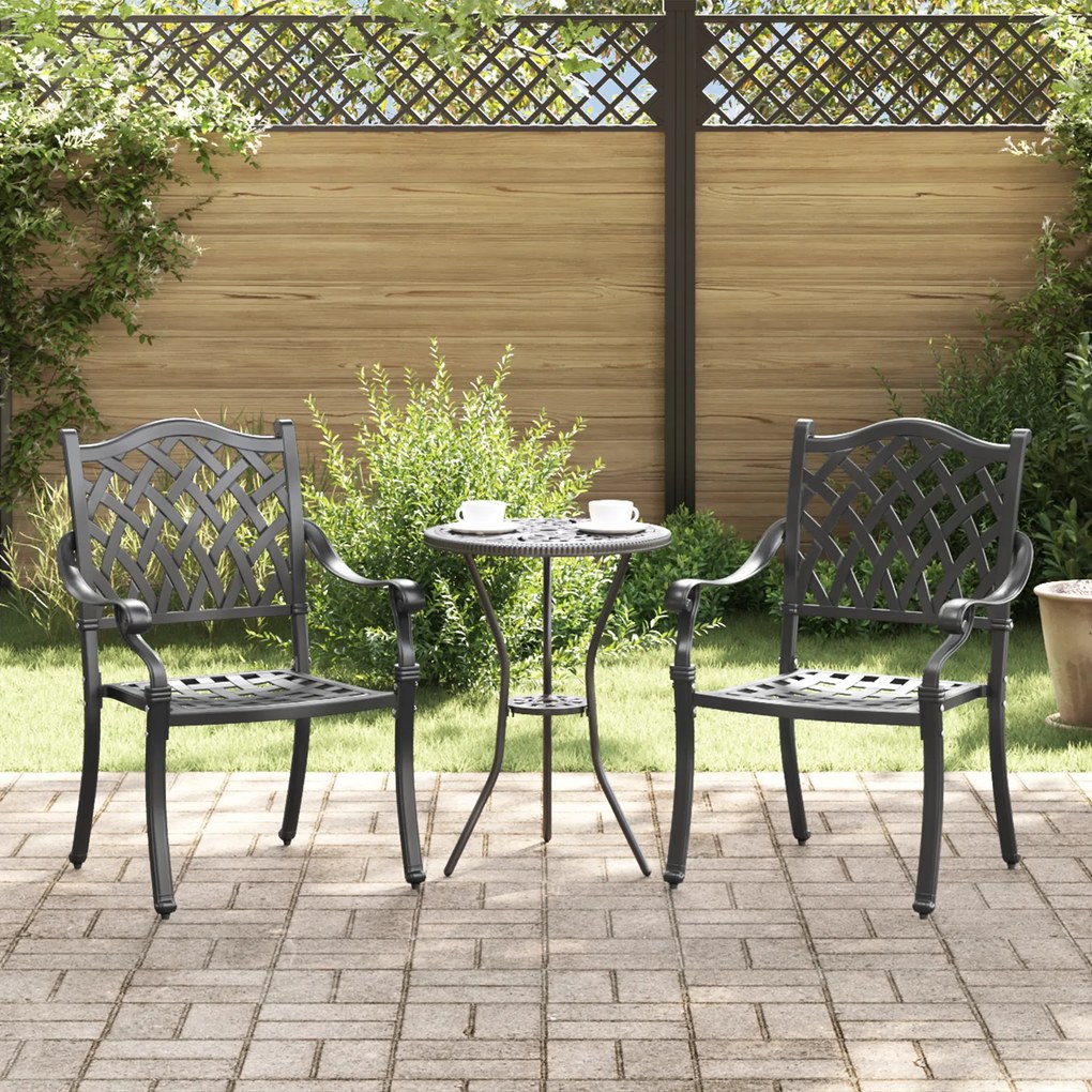 Cadeiras Externas vidaXL Preto Alumínio 56 x 55 x 92.5 cm Resistente