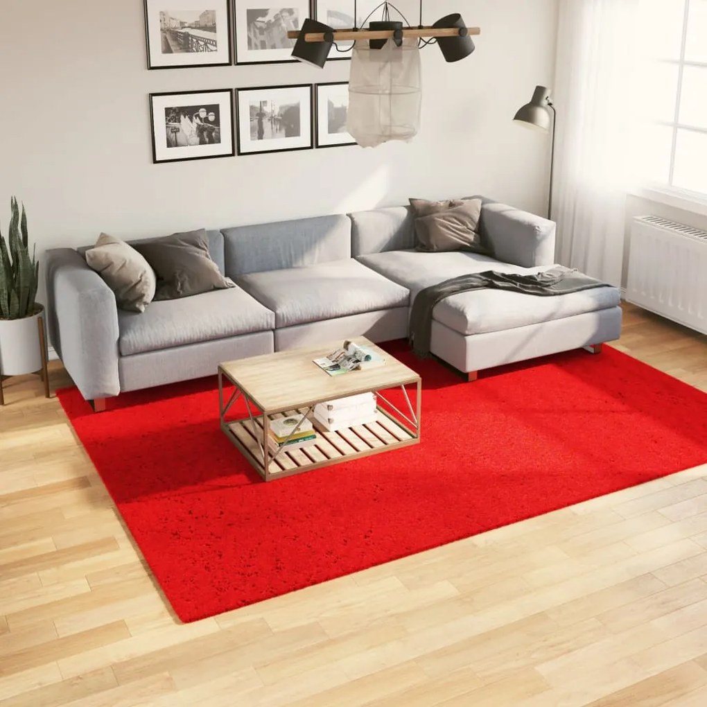 vidaXL Tapete pelo curto macio e lavável HUARTE 200x280 cm vermelho