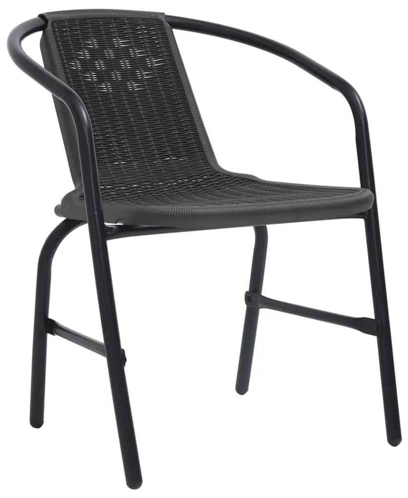 Cadeiras de jardim 2 pcs vime plástico e aço 110 kg