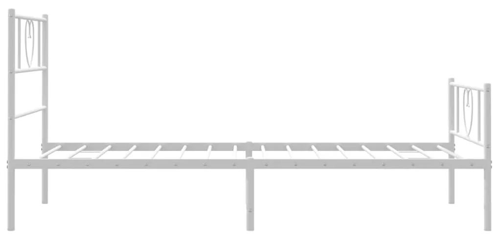 Estrutura de cama com cabeceira e pés 90x200 cm metal branco