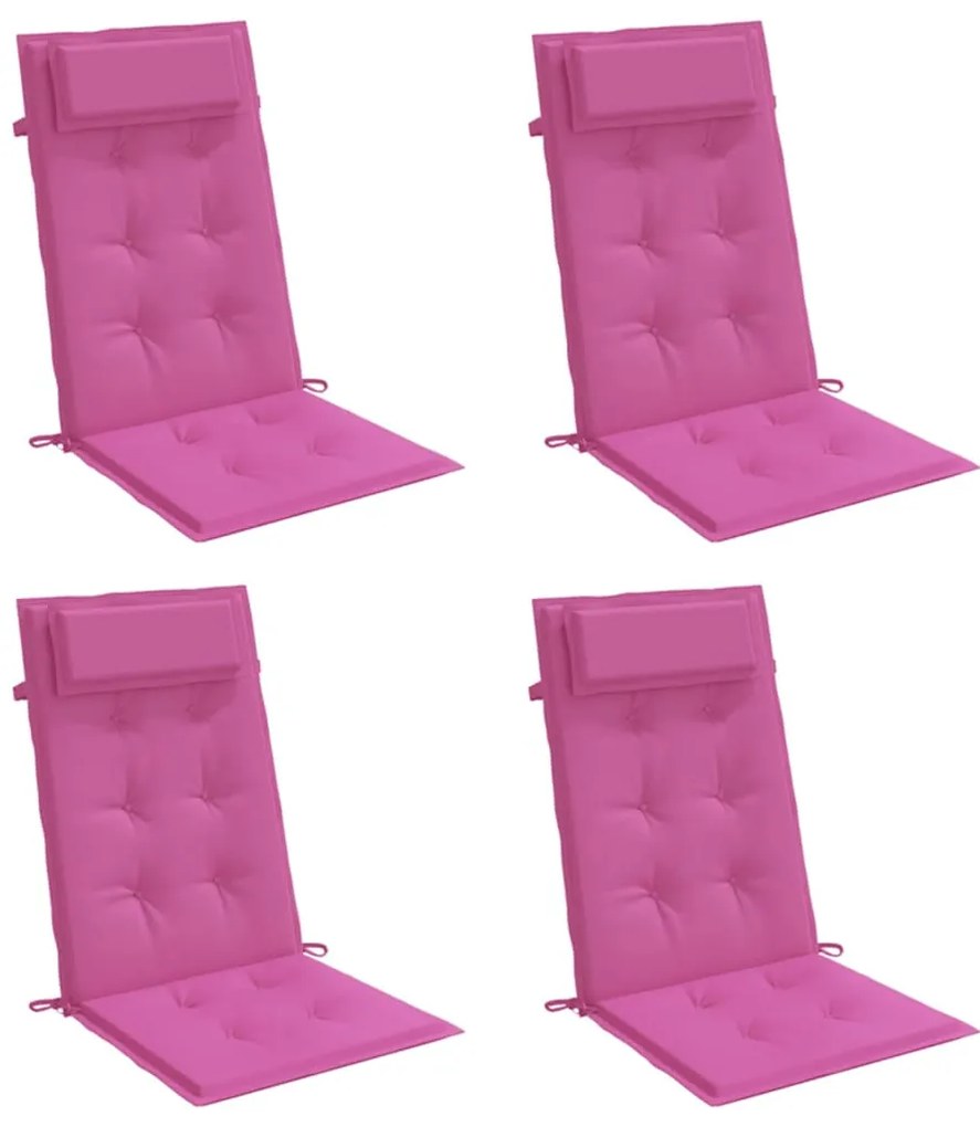 Almofadões p/ cadeira encosto alto 4 pcs tecido oxford rosa