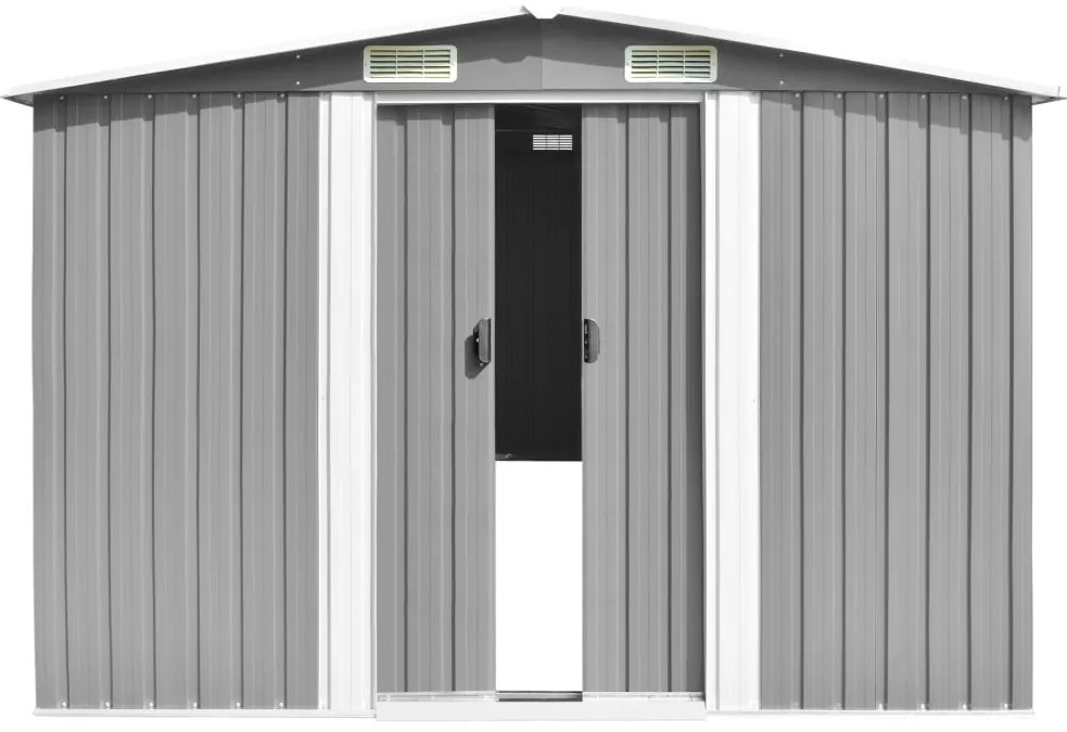 Abrigo de jardim 257x990x181 cm aço galvanizado cinzento
