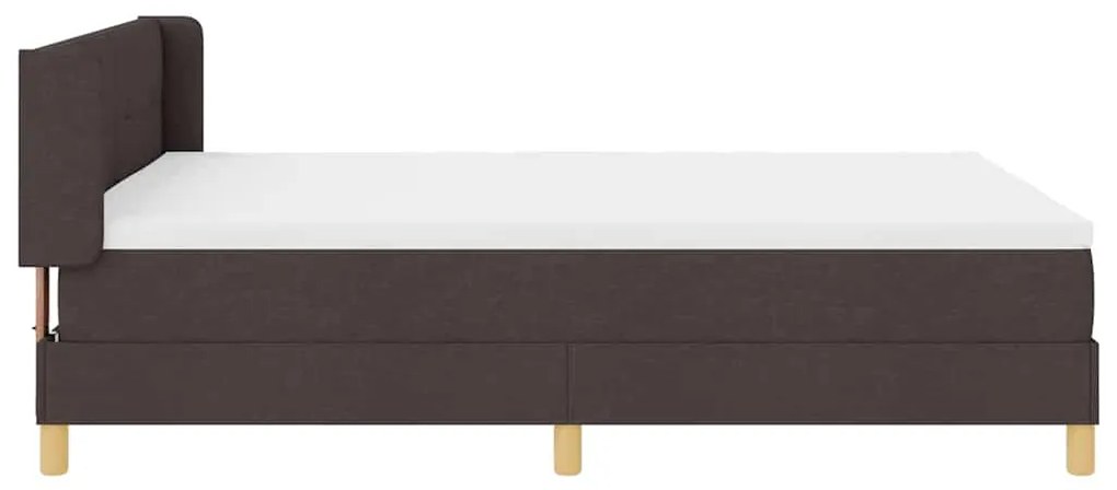 Cama Box com cabeceira Manual Castanho escuro 140 x 200 cm Estofado
