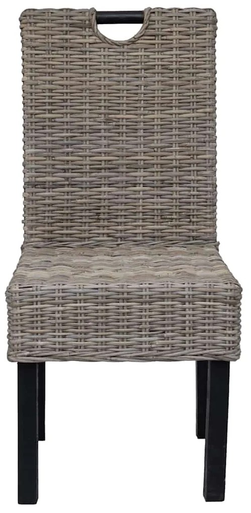 Cadeiras de jantar 4 pcs vime kubu e madeira de mangueira