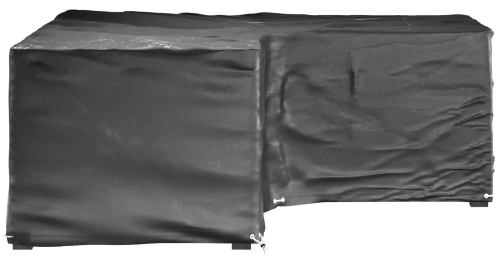 Capas p/ mobília jardim forma de L 2 pcs 16 ilhós 215x215x70 cm