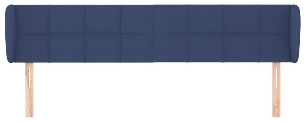 Cabeceira de cama c/ abas tecido 163x23x78/88 cm azul