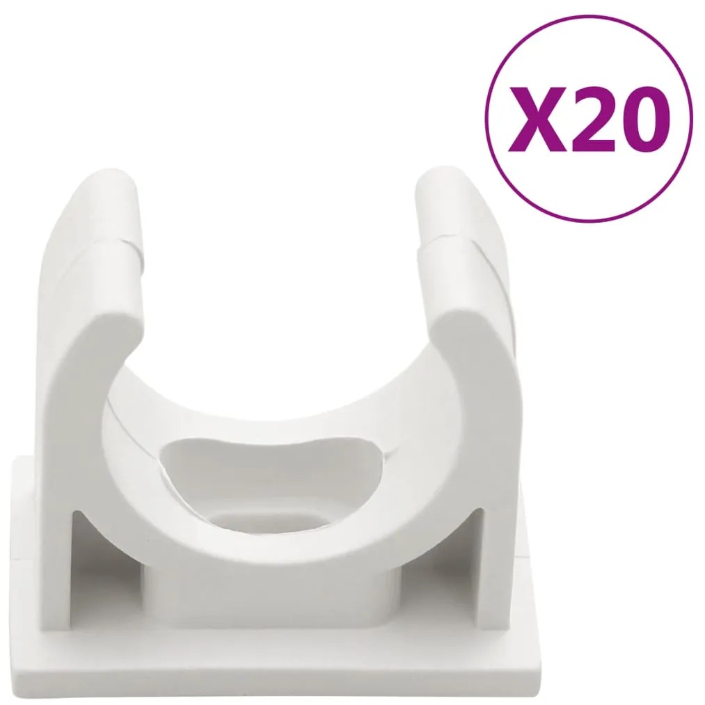 Calhas para cabos com clipes Ø20 mm 10 m PVC