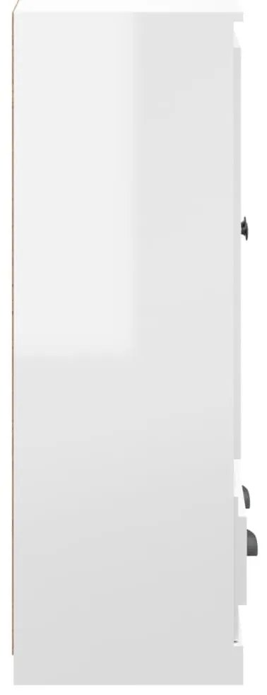 Armário alto derivados madeira 60x35,5x103,5cm branco brilhante