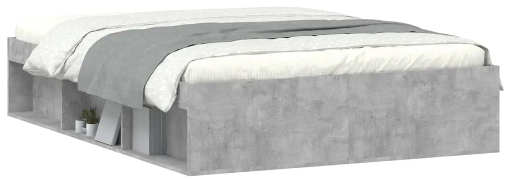 Estrutura de cama de casal 135x190 cm cinza cimento