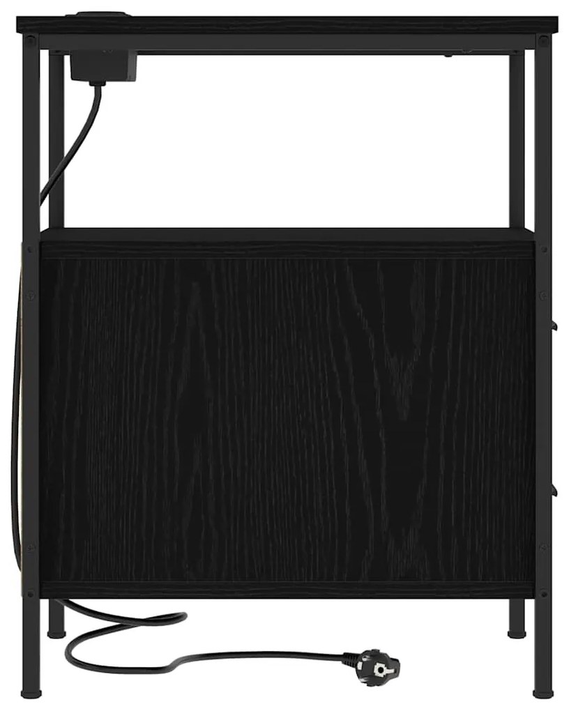 Armário de Cabeceira com gaveta Carvalho preto 30 x 48 x 61 cm