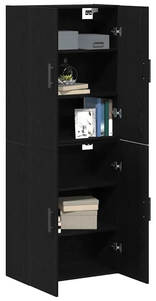 Armários 2 pcs em Carvalho Preto 69,5x34x180 cm em Madeira de Engenhar