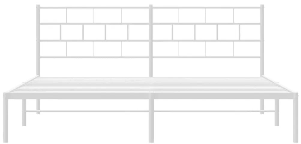 Estrutura de cama com cabeceira 200x200 cm metal branco