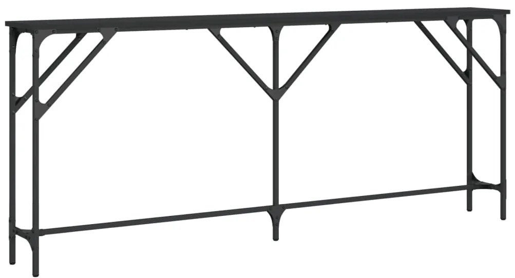 Mesa consola 180x23x75 cm derivados de madeira preto