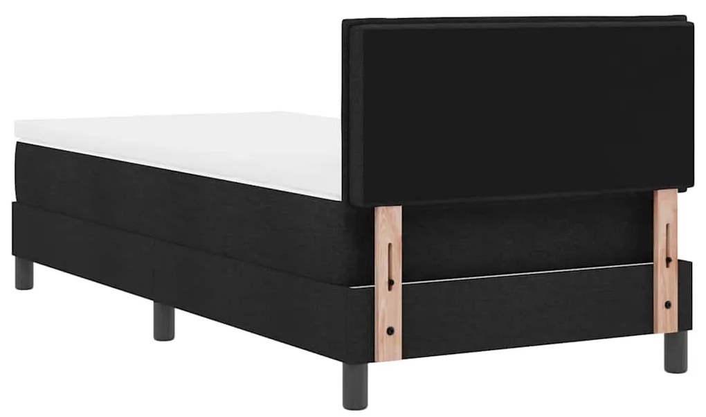 Cama Box com Colchão Preta 100x200 cm em Tecido