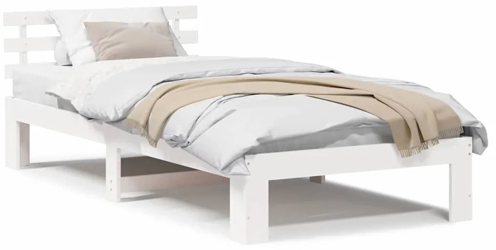 Estrutura de Cama Branca de Madeira Branca Madeira 75 x 190 cm