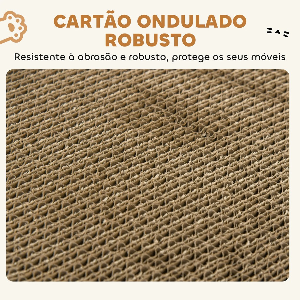 Arranhador para Gatos em Forma de Castelo 2 em 1 com 2 Áreas para Arranhar Catnip Rampa e Escada  67x66x57 cm Castanho