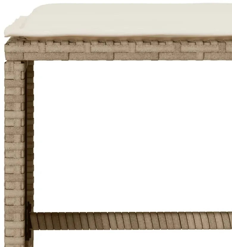 6 pcs conjunto de sofás p/ jardim com almofadões vime PE bege