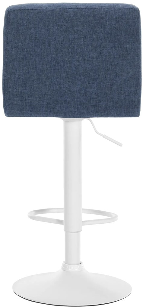 Banco de bar Calma em tecido com estrutura branca 94-114 x 46 x 47 cm Azul