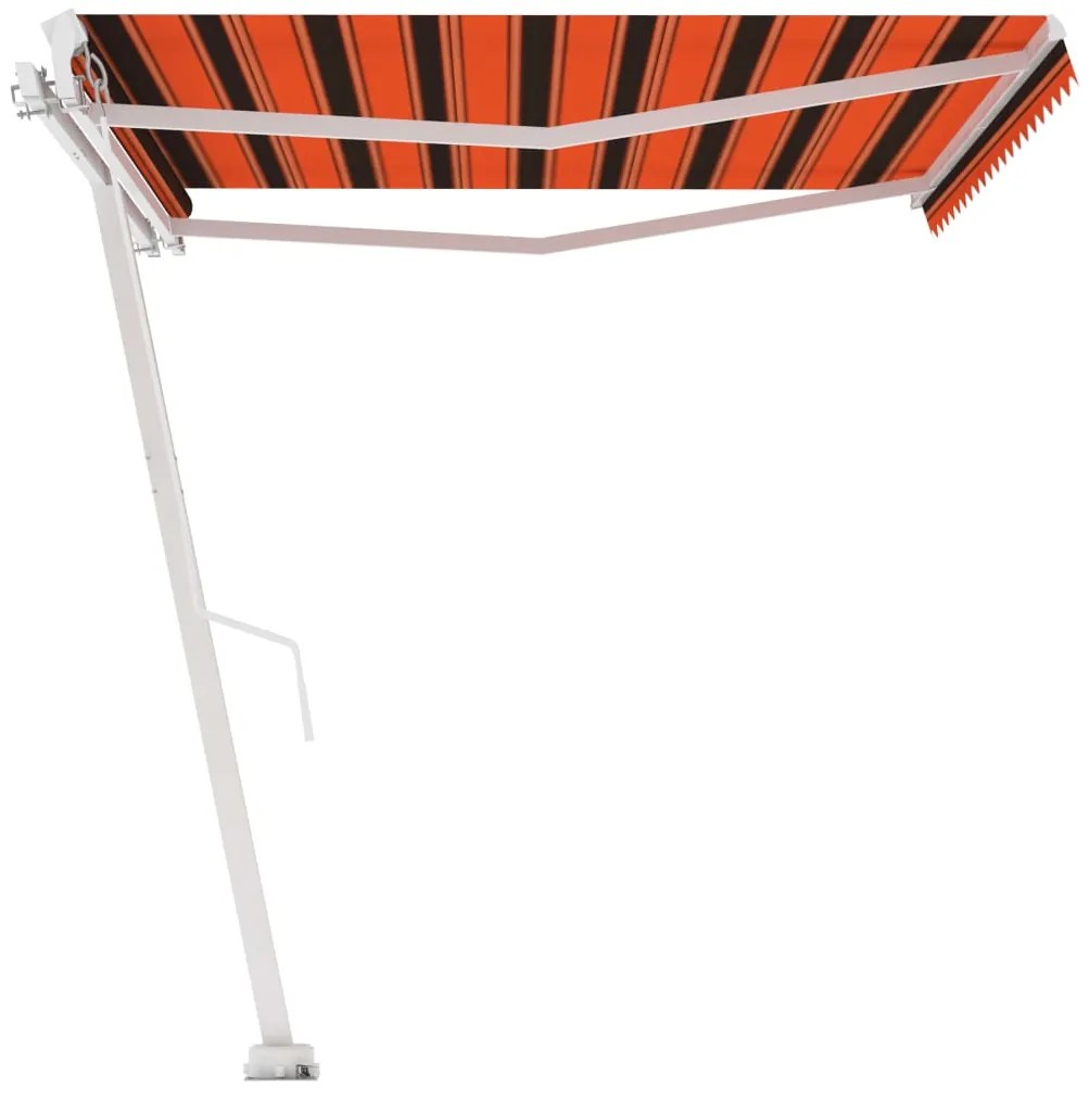 Toldo retrátil manual independente 450x300cm laranja e castanho