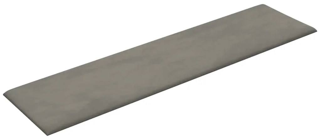 Painel de parede 12 pcs 60x15 cm veludo 1,08 m² cinza-claro