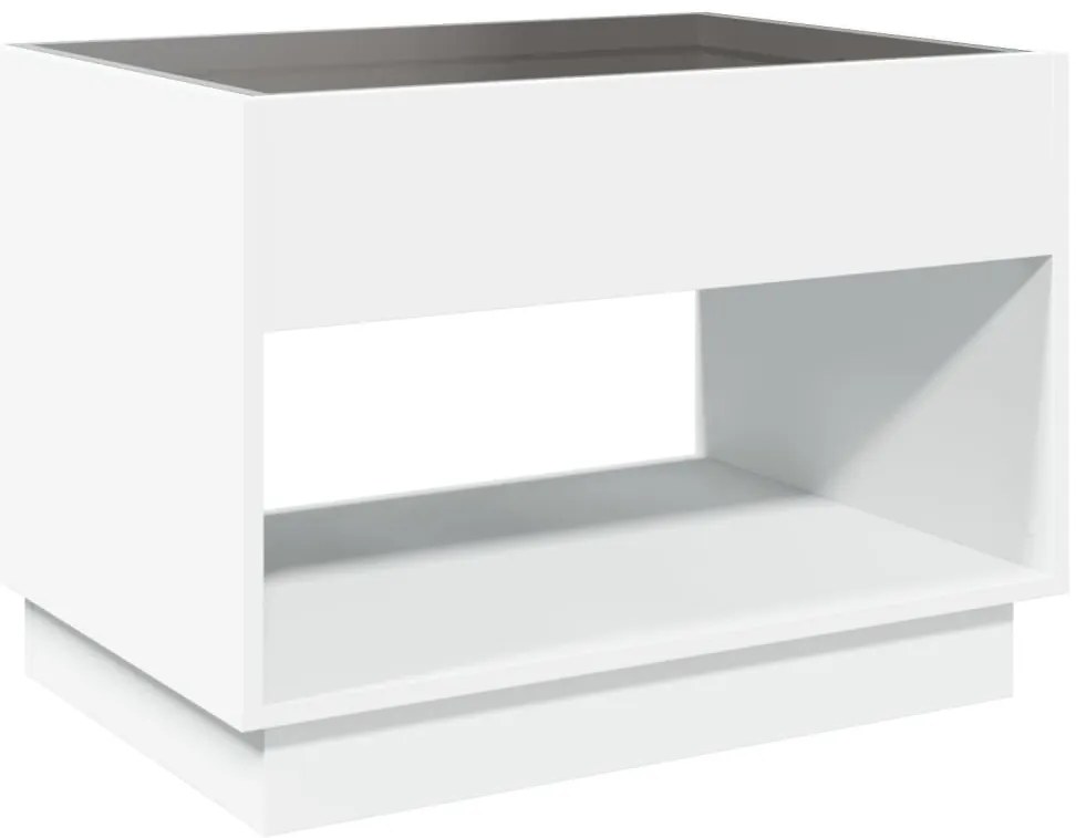 Mesa de centro luzes LED Infinity 70x50x50 cm branco