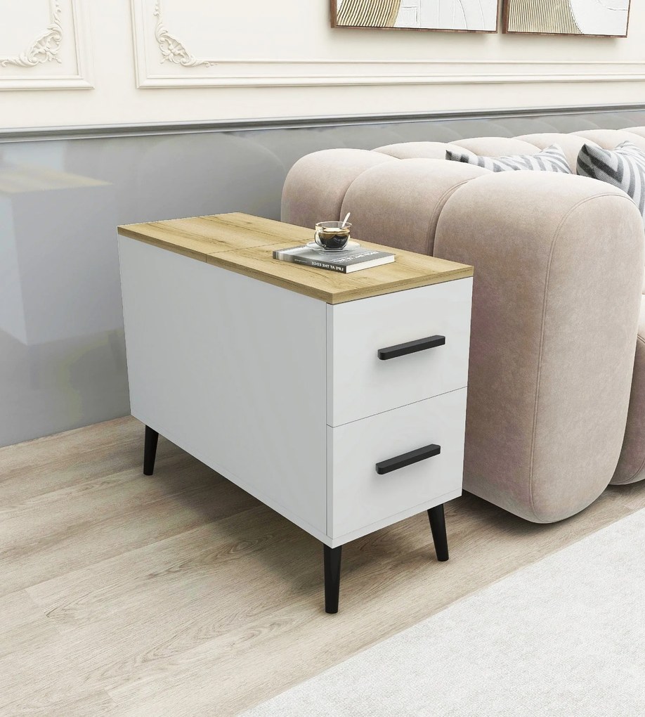 Mesa Lateral Island – Branco – 30 cm x 80 cm x 80 cm