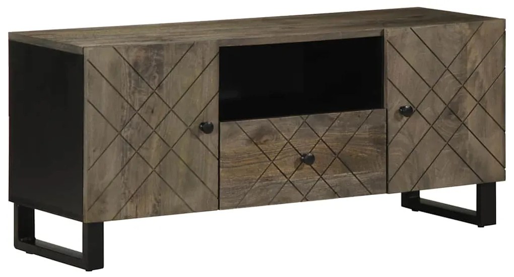 Móvel de TV 105x33x46 cm madeira de mangueira maciça preto