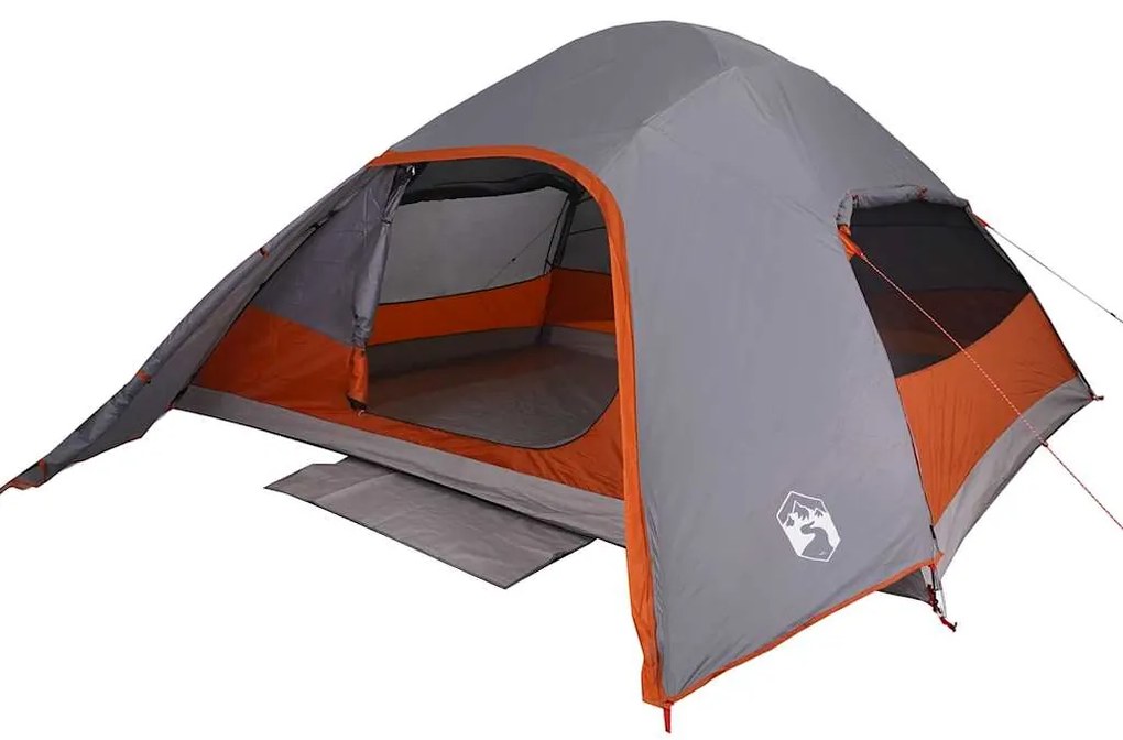 Tenda familiar em cúpula para 6 pessoas impermeável cinza