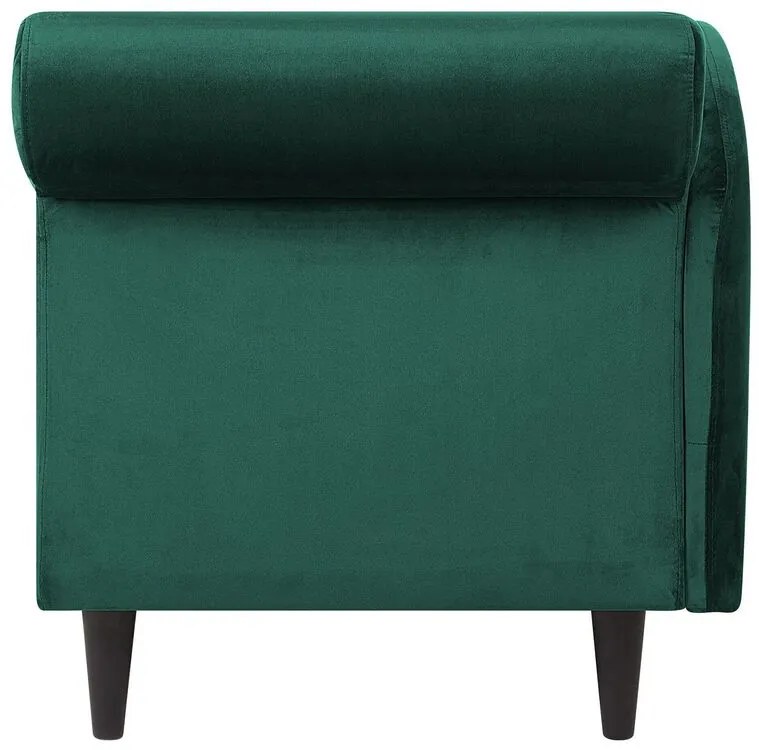 Chaise-longue à direita em veludo verde esmeralda LUIRO Beliani