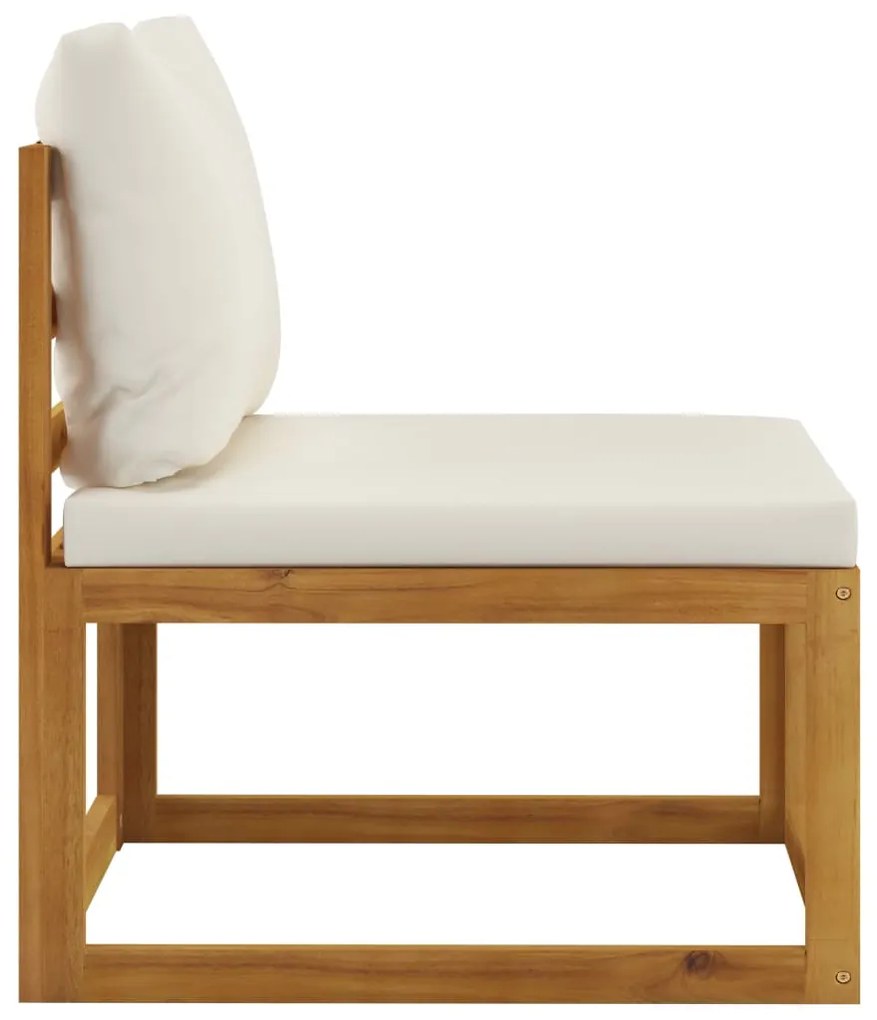 5 pcs conj. lounge jardim c/ almofadões madeira acácia maciça