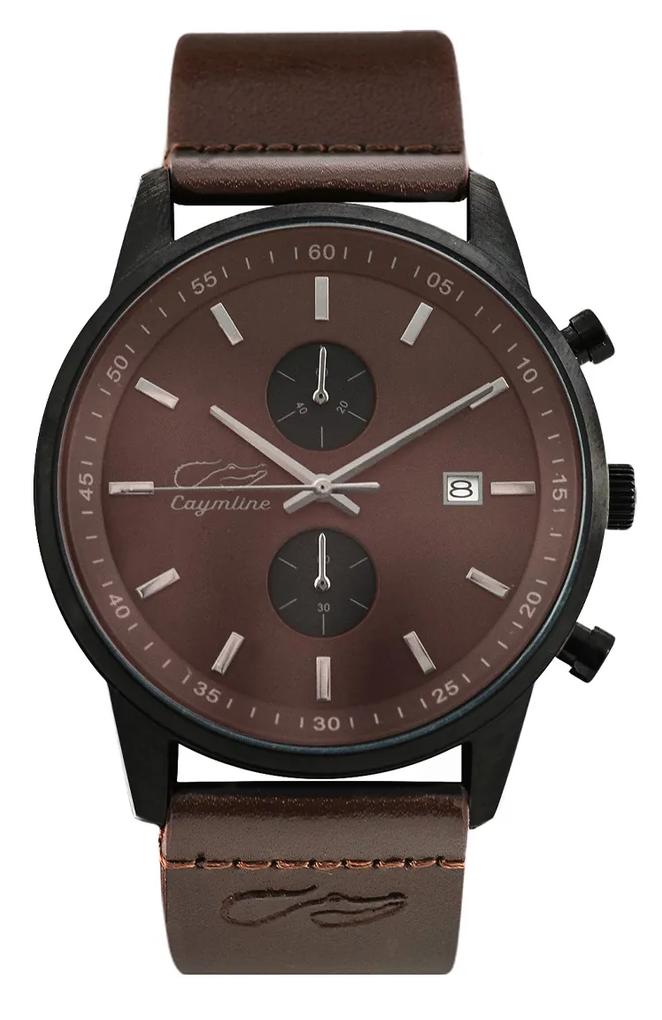 Relógio Analógico Brown & Black Matte Leather