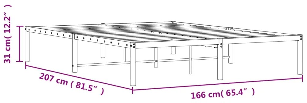Estrutura de cama 160x200 cm metal branco