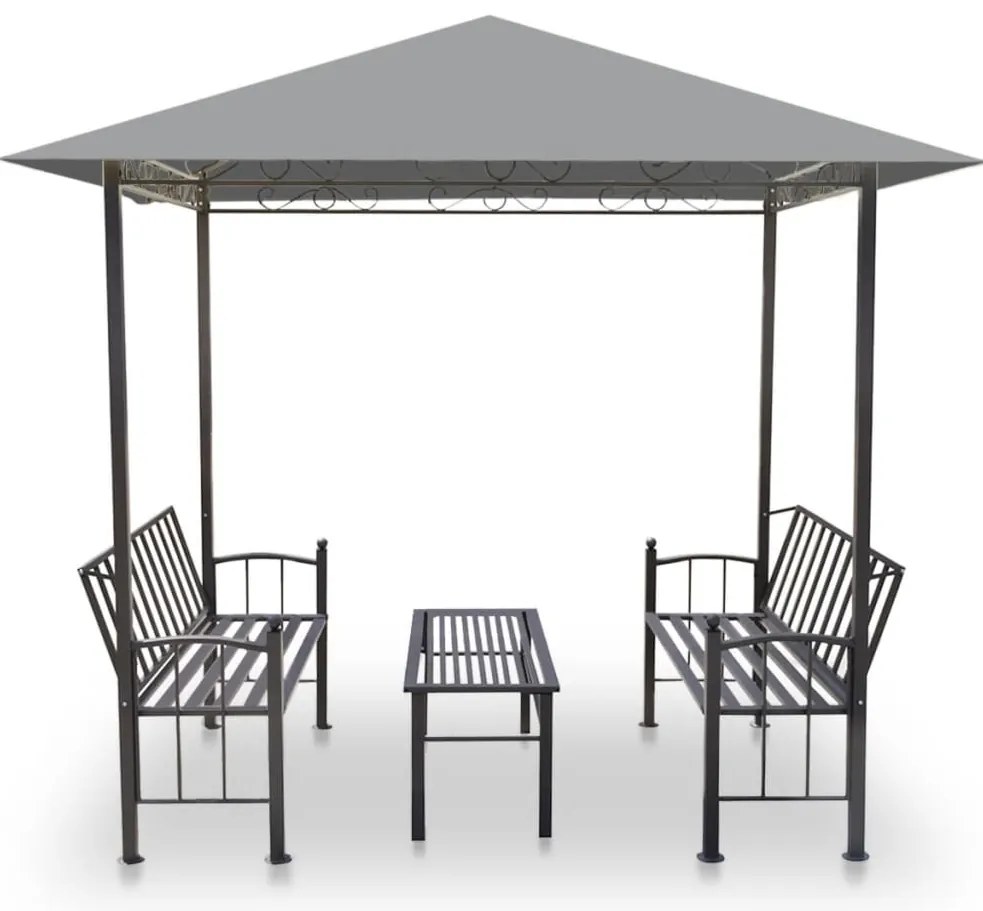 Pérgula para jardim com mesa e bancos 2,5x1,5x2,4 m antracite