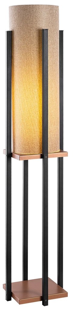 Candeeiro de Pé 7128 – Preto e Cobre – 25 x 25 x 130 cm