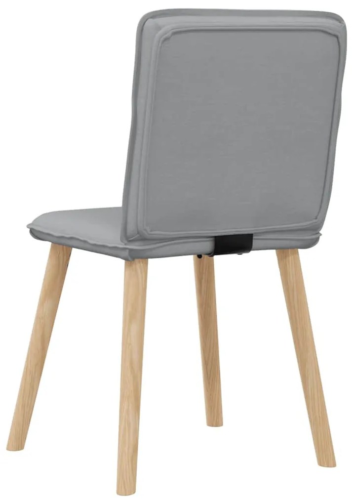Cadeiras de jantar 6 pcs tecido cinzento-claro