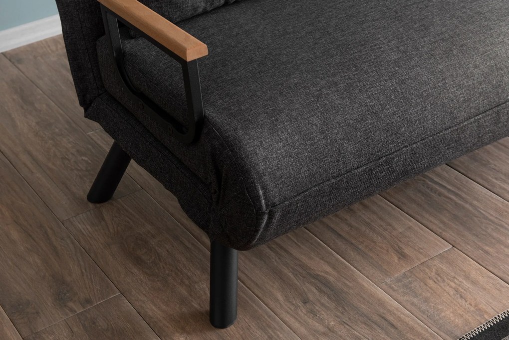 Sofá-Cama 2 Lugares Sando – Cinzento Escuro – 175 cm x 133 cm