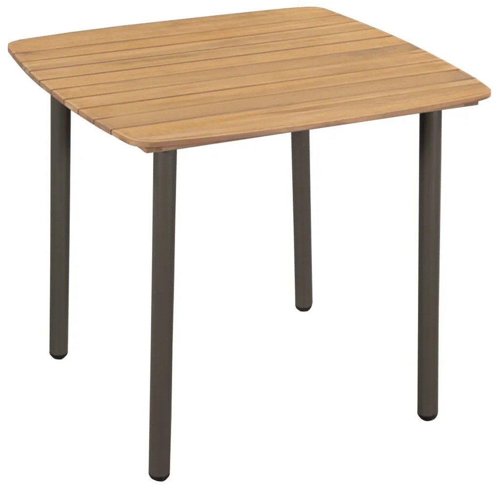 3 pcs conjunto de jantar para jardim vime PE cinzento