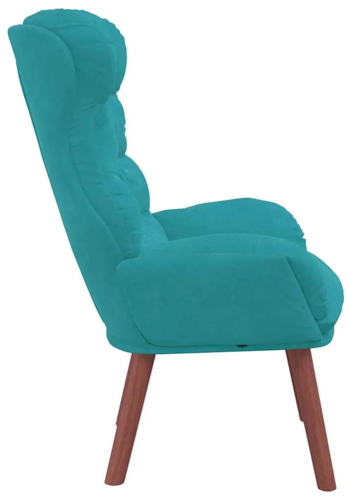 Cadeira Relaxante Veludo Turquesa