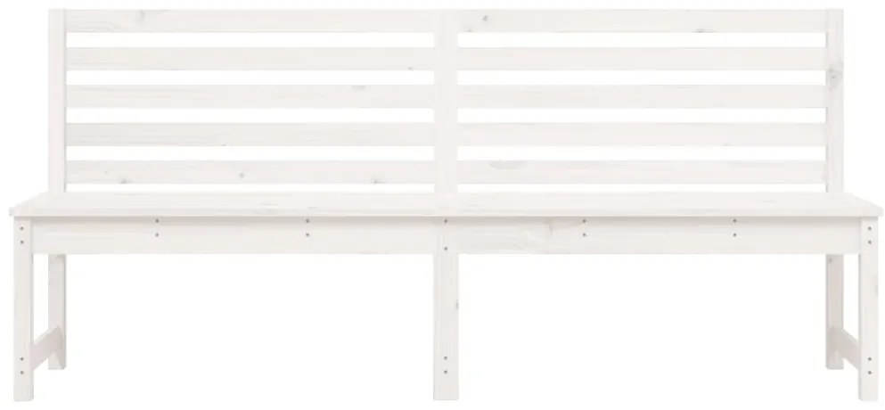 Banco de jardim 201,5 cm madeira de pinho maciça branco