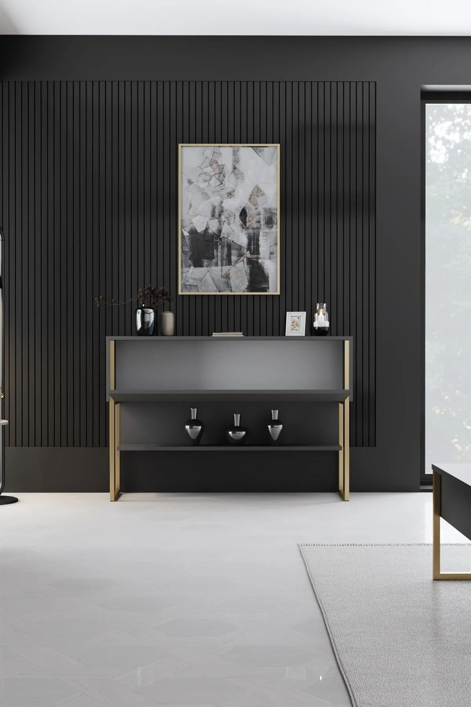 Cômoda Luxe – Dourado e Antracite – 120 x 80 x 30 cm