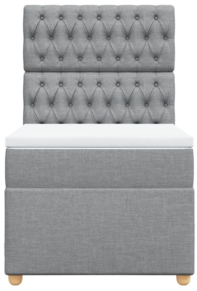 Cama com molas/colchão 80x200 cm tecido cinza-claro
