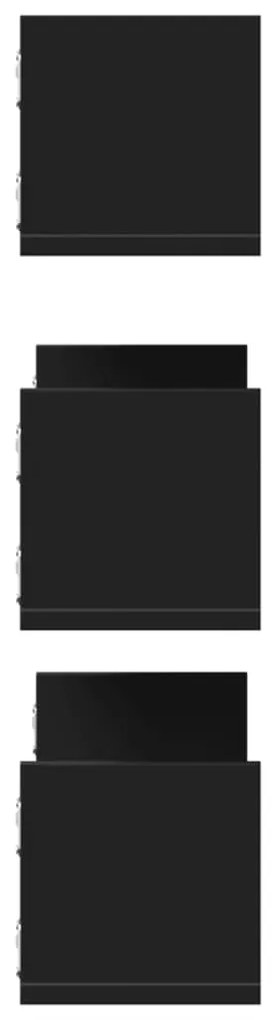 Prateleiras de parede 3 pcs 58x18x18 cm deriv. de madeira preto