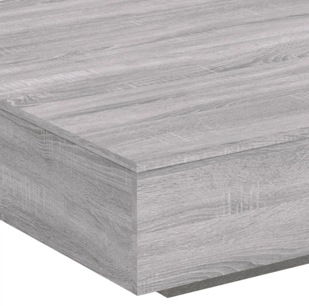 Mesa de centro com luzes LED 100x100x31 cm cinzento sonoma