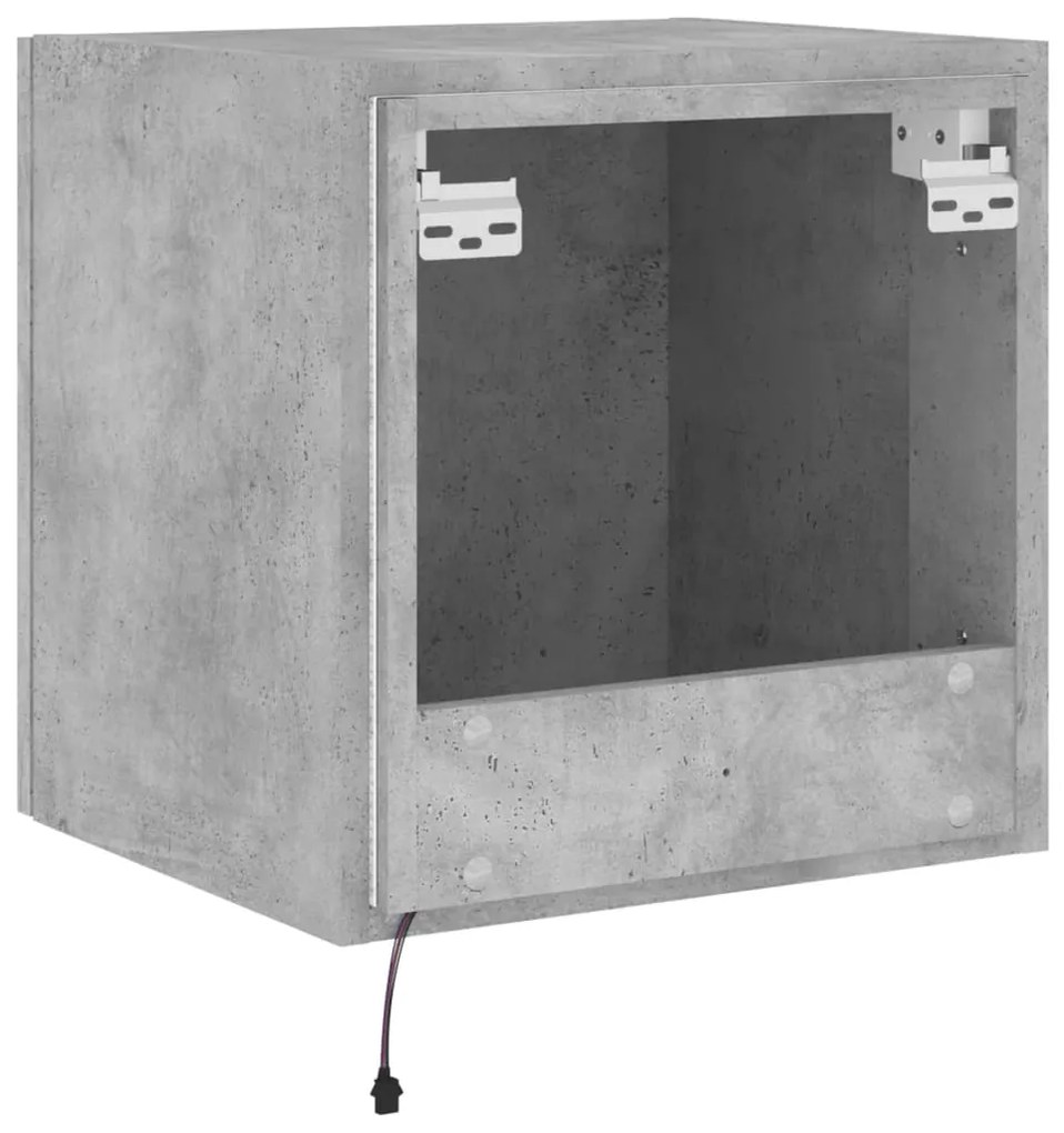 Móvel de parede p/ TV c/ luzes LED 40,5x35x40 cm cinza cimento