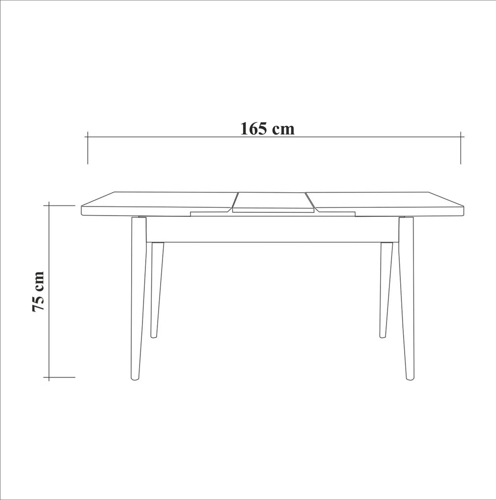 Mesa de Jantar Extensível Vina – Nogueira – 130x77x80 cm