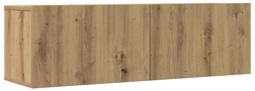 Conjunto de armário TV parede 4 pcs madeira carvalho artisiano