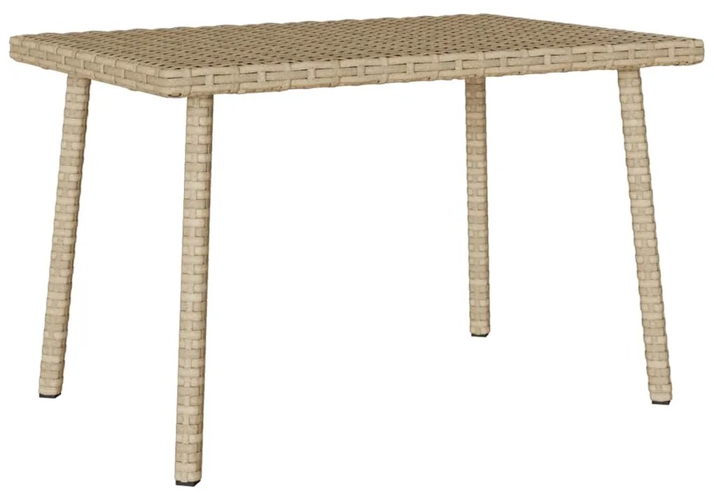 Mesa de centro de jardim retangular 60x40x37cm vime PE Bege